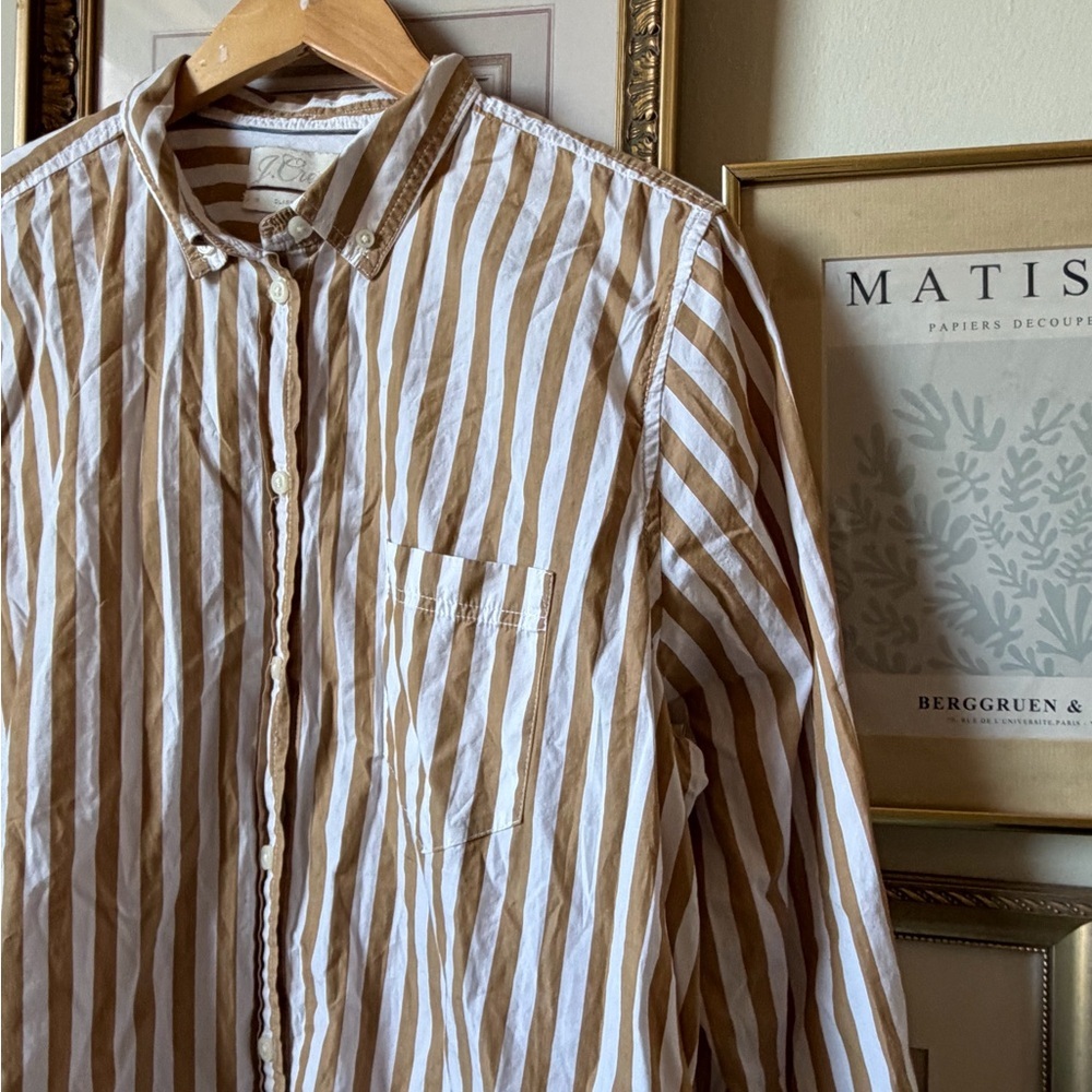 J. Crew Classic-fit washed cotton poplin shirt in stripe 8 - Picture 5 of 8
